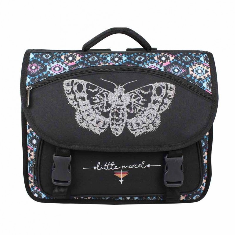 Cartable Little Marcel Papillon et déco ethnique 38cm 2 compartiments Cartable Little Marcel Papillon et déco ethnique 38cm 2 compartiments