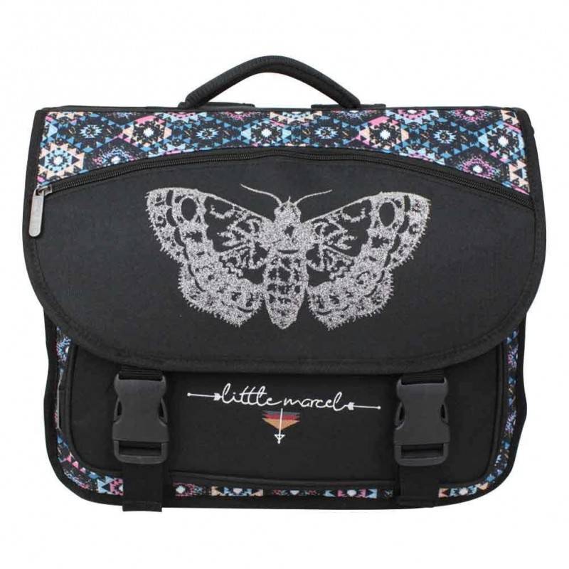 Cartable Little Marcel Papillon et déco ethnique 40cm 3 compartiments Cartable Little Marcel Papillon et déco ethnique 40cm 3 compartiments