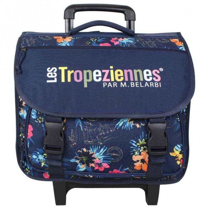 Cartable à roues Tropéziennes 40cm motif fleur Wissant Bleu LES TROPÉZIENNES - 1 Cartable à roues Tropéziennes 40cm motif fleur Wissant Bleu LES TROPÉZIENNES - 1