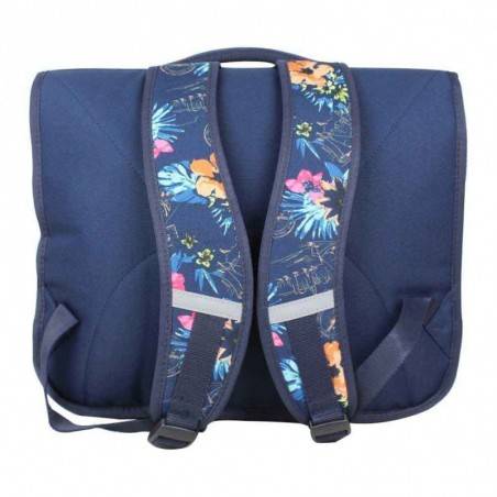 Cartable Tropéziennes 38cm motif fleur Wissant Bleu LES TROPÉZIENNES  - 3