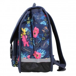 Cartable Tropéziennes 38cm motif fleur Wissant Bleu LES TROPÉZIENNES  - 2