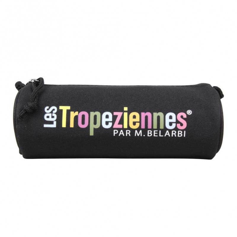 Trousse Les Tropéziennes ronde déco motif fleur Wissant Noir LES TROPÉZIENNES  - 1