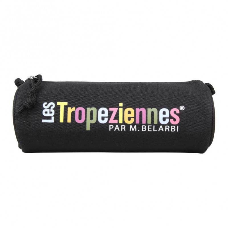 Trousse Les Tropéziennes ronde déco motif imprimé fleur Wissant Noir Trousse Les Tropéziennes ronde déco motif imprimé fleur Wissant Noir