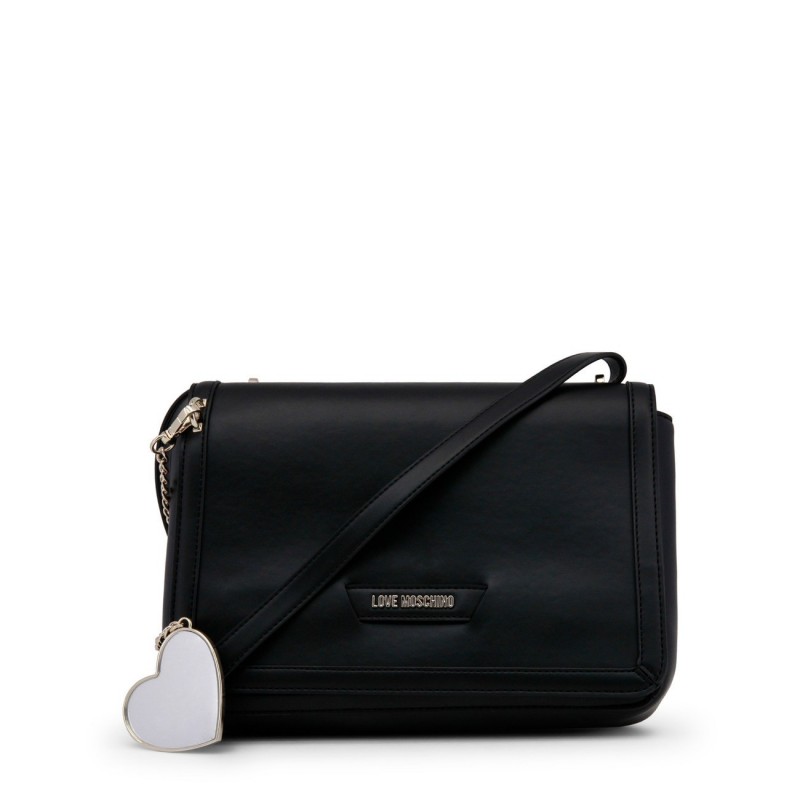 Sac pochette Love Moschino noir déco coeur Sac pochette Love Moschino noir déco coeur