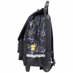 Cartable à roues Tropéziennes 40cm motif fleur Wissant Noir LES TROPÉZIENNES  - 2