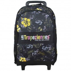 Sac à dos à roues Les Tropéziennes motif fleur Wissant Noir LES TROPÉZIENNES - 1 Sac à dos à roues Les Tropéziennes motif fleur Wissant Noir LES TROPÉZIENNES - 1
