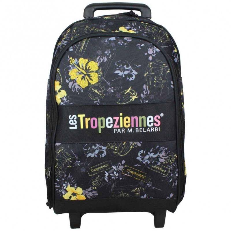 Sac à dos à roues Les Tropéziennes motif fleur Wissant Noir LES TROPÉZIENNES - 1 Sac à dos à roues Les Tropéziennes motif fleur Wissant Noir LES TROPÉZIENNES - 1
