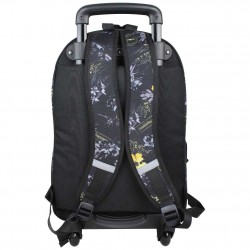 Sac à dos à roues Les Tropéziennes motif fleur Wissant Noir LES TROPÉZIENNES - 2 Sac à dos à roues Les Tropéziennes motif fleur Wissant Noir LES TROPÉZIENNES - 2