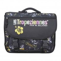 Cartable Tropéziennes 40cm motif fleur Wissant Noir LES TROPÉZIENNES - 1 Cartable Tropéziennes 40cm motif fleur Wissant Noir LES TROPÉZIENNES - 1