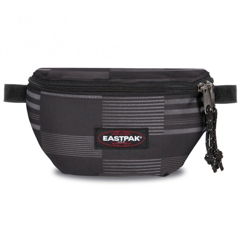 Petite pochette ceinture banane Eastpak EK074 35T motif imprimé noir gris Petite pochette ceinture banane Eastpak EK074 35T motif imprimé noir gris
