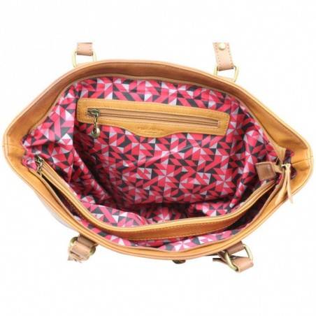 Sac cabas Fuchsia Omarion trapèze souple vieilli cognac FUCHSIA - 4