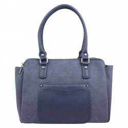 Sac Fuchsia Tina style carré déco sellier bleu marine FUCHSIA - 1