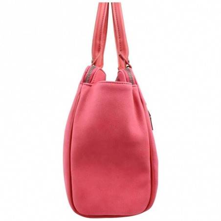 Sac Fuchsia Tina style carré déco sellier rouge FUCHSIA - 2