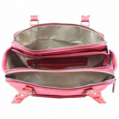 Sac Fuchsia Tina style carré déco sellier rouge FUCHSIA - 3