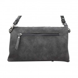 Sac pochette Fuchsia Elma patchwork croco étoile noir FUCHSIA - 3