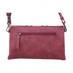 Petit porte monnaie femme fleur toile Fuchsia F9536-1 FUCHSIA - 3