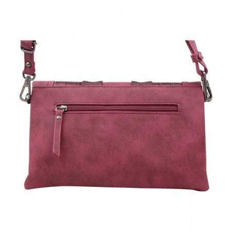 Petit porte monnaie femme fleur toile Fuchsia F9536-1 FUCHSIA - 3