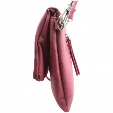 Petit porte monnaie femme fleur toile Fuchsia F9536-1 FUCHSIA - 2