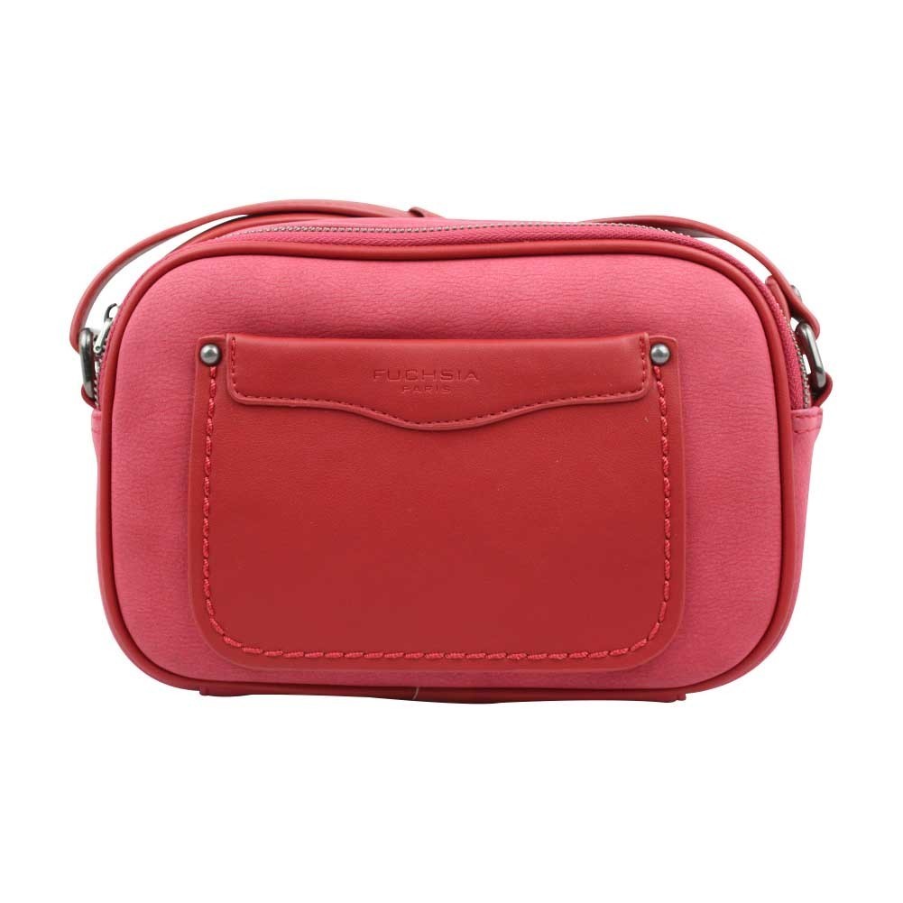 Petit porte monnaie femme fleur toile Fuchsia F9536-1 FUCHSIA - 1