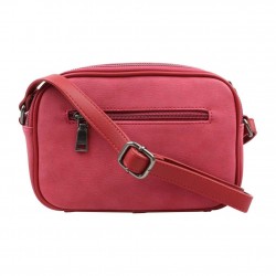 Sac bandoulière Fuchsia Tina reporter déco sellier rouge FUCHSIA - 4