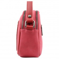 Petit porte monnaie femme fleur toile Fuchsia F9536-1 FUCHSIA - 2