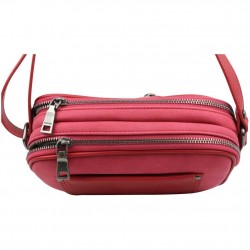 Sac bandoulière Fuchsia Tina reporter déco sellier rouge FUCHSIA - 3