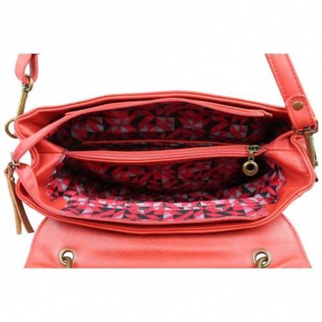 Petit porte monnaie femme fleur toile Fuchsia F9536-1 FUCHSIA - 3