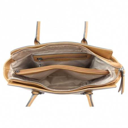 Sac main Fuchsia Floride déco ajourée rivet marron cognac FUCHSIA - 3