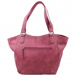 Sac bandoulière à rabat effet déco tresse Fuchsia F9667-3 Ulysee FUCHSIA - 4