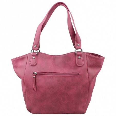 Sac cabas Fuchsia Elma patchwork croco étoile rouge bordeaux FUCHSIA - 4