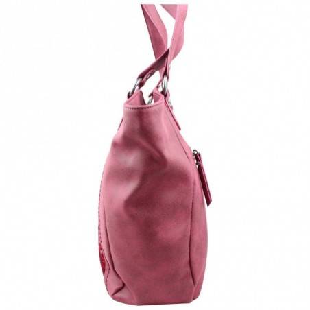 Sac bandoulière à rabat effet déco tresse Fuchsia F9667-3 Ulysee FUCHSIA - 2