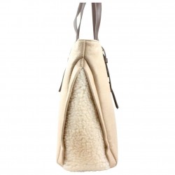 Sac cabas Fuchsia Efix fourrure effet mouton beige nude FUCHSIA - 2