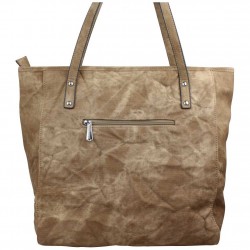 Sac cabas Tropéziennes effet toile froissée lézard marron LES TROPÉZIENNES  - 1