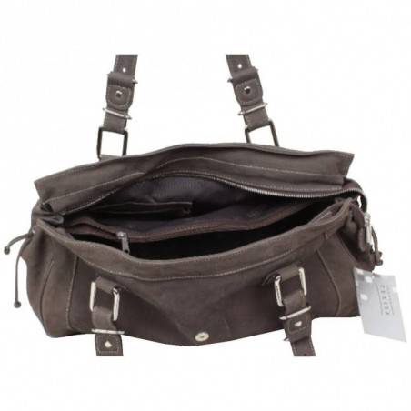 Sac porté épaule cabas toile et cuir Texier 5501 TEXIER - 4