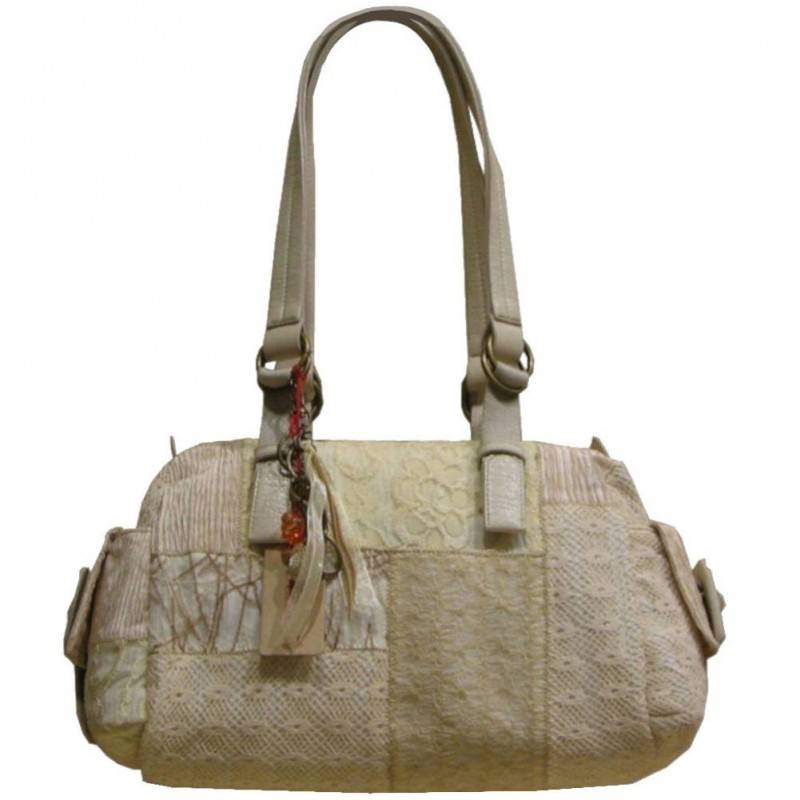 Sac épaule femme patchwork dentelle et textile 6527 NAJOLEARI - 1 Sac épaule femme patchwork dentelle et textile 6527 NAJOLEARI - 1