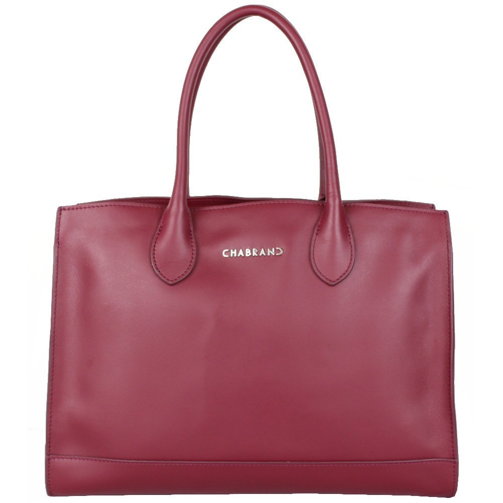 Sac main en cuir lisse Chabrand Bordeaux
