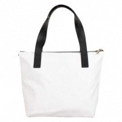 Sac cabas cuir blanc Texier avec visage noir 21004V TEXIER - 4