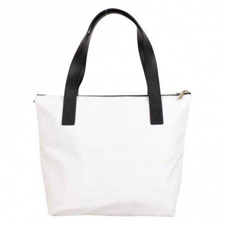 Sac cabas cuir blanc Texier avec visage noir 21004V TEXIER - 4