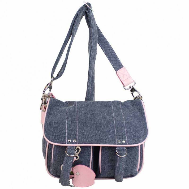 Sac besace Tomboy Wiz toile Gris Rose A DÉCOUVRIR ! - 1