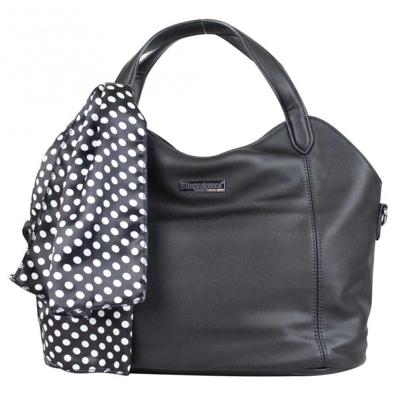 Sac trapèze Les Tropéziennes foulard petit pois noir LES TROPÉZIENNES - 1 Sac trapèze Les Tropéziennes foulard petit pois noir LES TROPÉZIENNES - 1