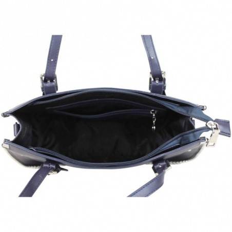Sac cabas Fuchsia déco perle reliée Botton Bleu marine FUCHSIA - 3