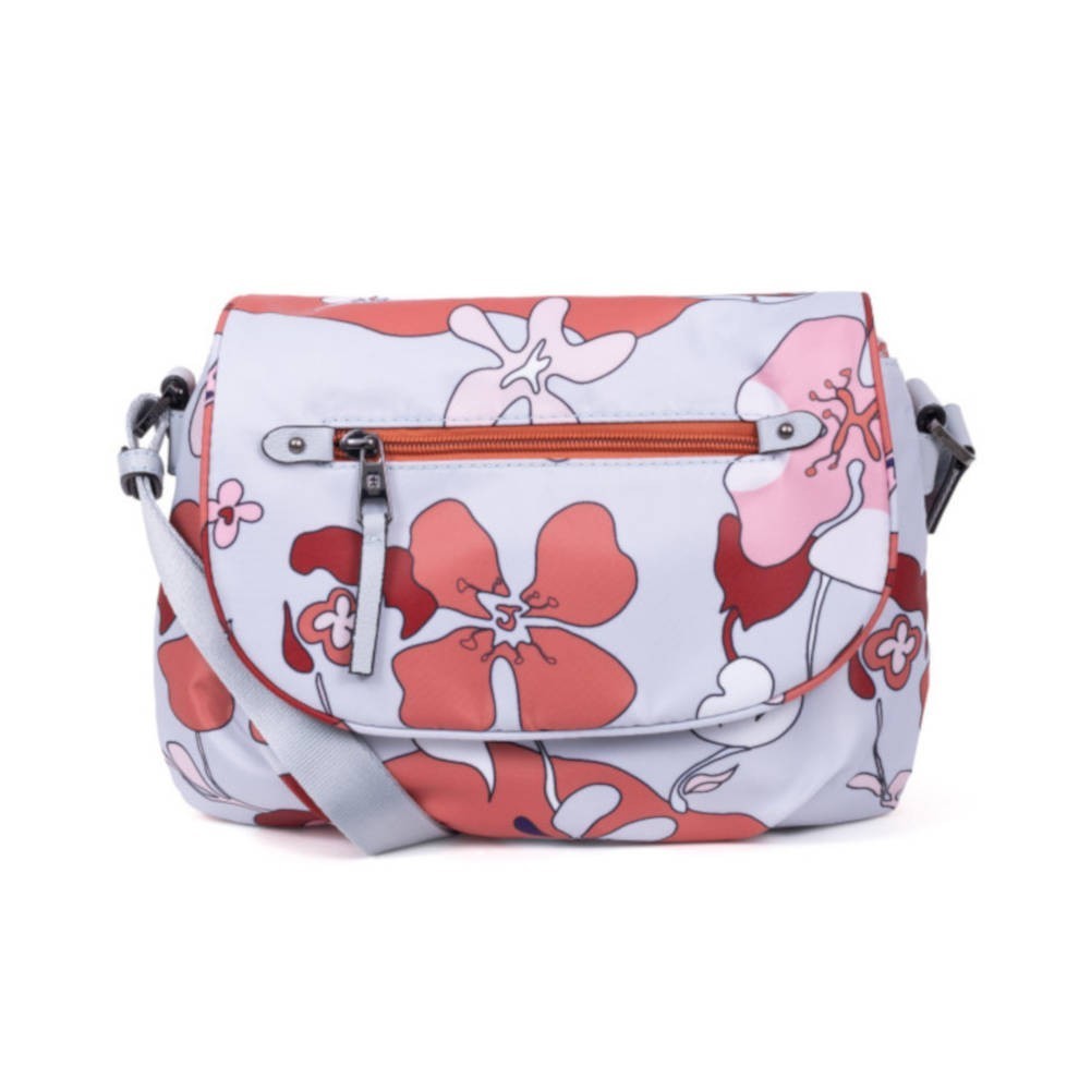 Sac besace Hexagona toile motif fleur ARTÉMISIA Orange HEXAGONA - 1