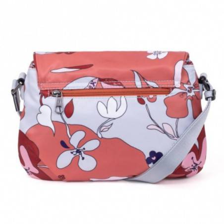 Sac besace Hexagona toile motif fleur ARTÉMISIA Orange HEXAGONA - 4