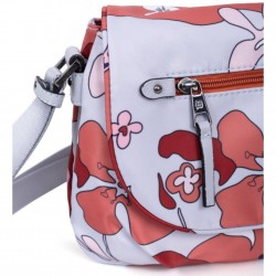 Sac besace Hexagona toile motif fleur ARTÉMISIA Orange HEXAGONA - 3