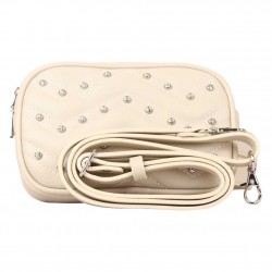 Sac banane + bandoulière Fuchsia surpiqué rivet Gemini Beige FUCHSIA - 2