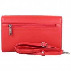 Porte monnaie tout en un femme style perforé Fuchsia F9582-3 FUCHSIA - 4