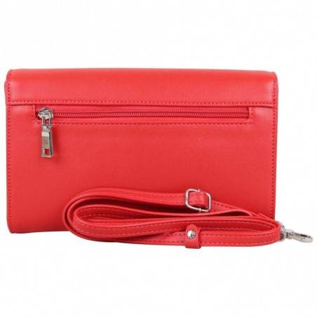 Porte monnaie tout en un femme style perforé Fuchsia F9582-3 FUCHSIA - 4