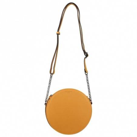 Sac bandoulière rond Hexagona SYNSA effet saffiano Orange HEXAGONA - 1