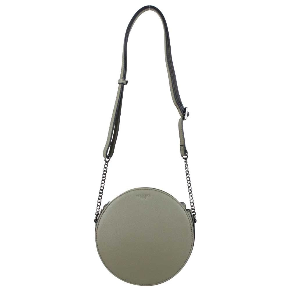 Sac bandoulière rond Hexagona SYNSA effet saffiano Vert Olive HEXAGONA - 1