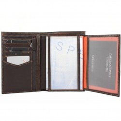 Portefeuille cuir effet brut WYLSON Rio 12 cartes Marron WYLSON - 3